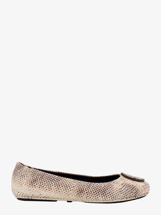 Leather ballerinas with animalier print