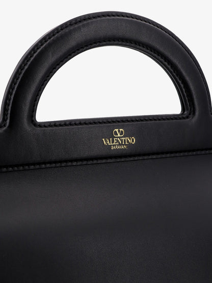 Leather handbag with frontal logo print thumbnail