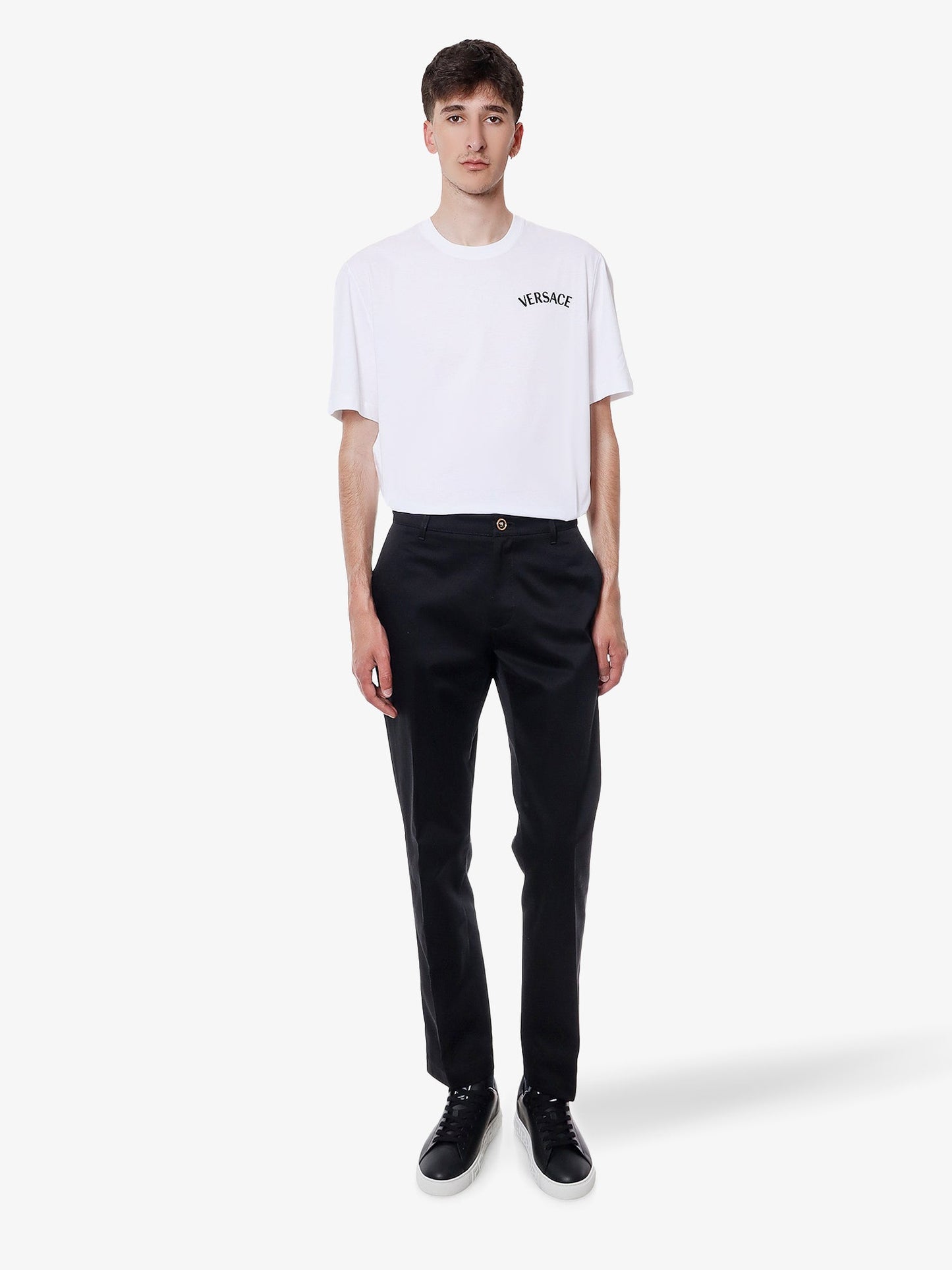 Cotton jersey t-shirt with logo embroidery