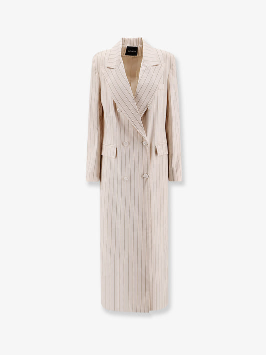 Pinstripe fabric coat
