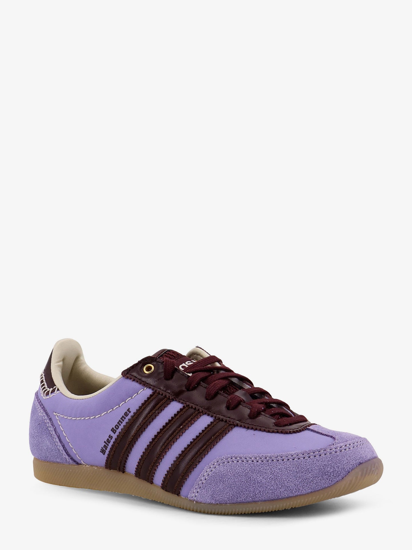 Nylon sneakers with suede inserts