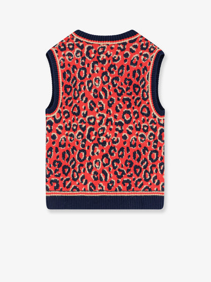 Wool blend sweater with animal print thumbnail