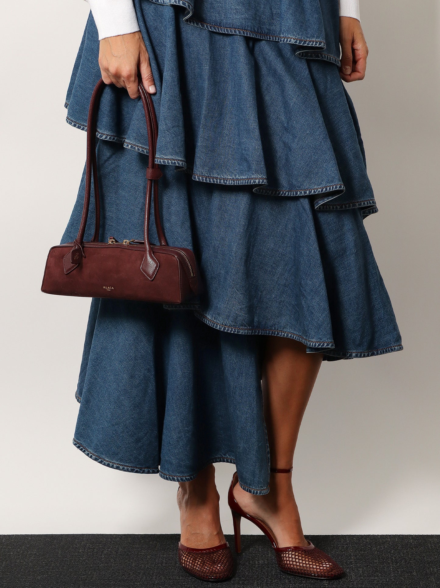 Teckel Small suede shoulder bag