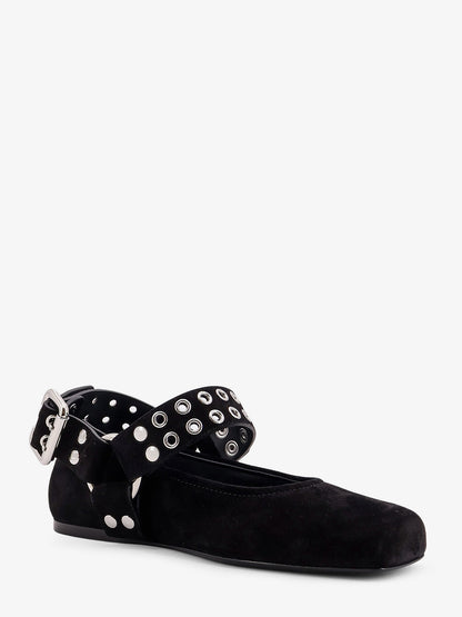 Suede Biker Flat Ballerinas thumbnail