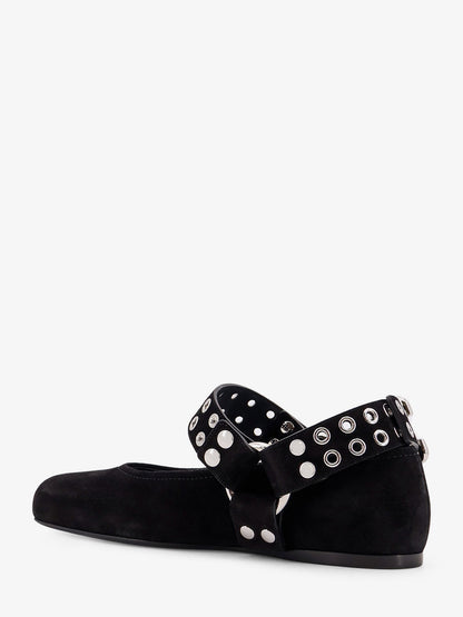 Suede Biker Flat Ballerinas thumbnail