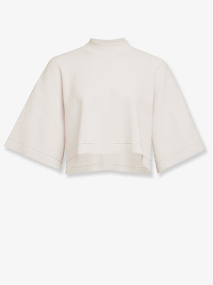 Cropped cotton blend top thumbnail