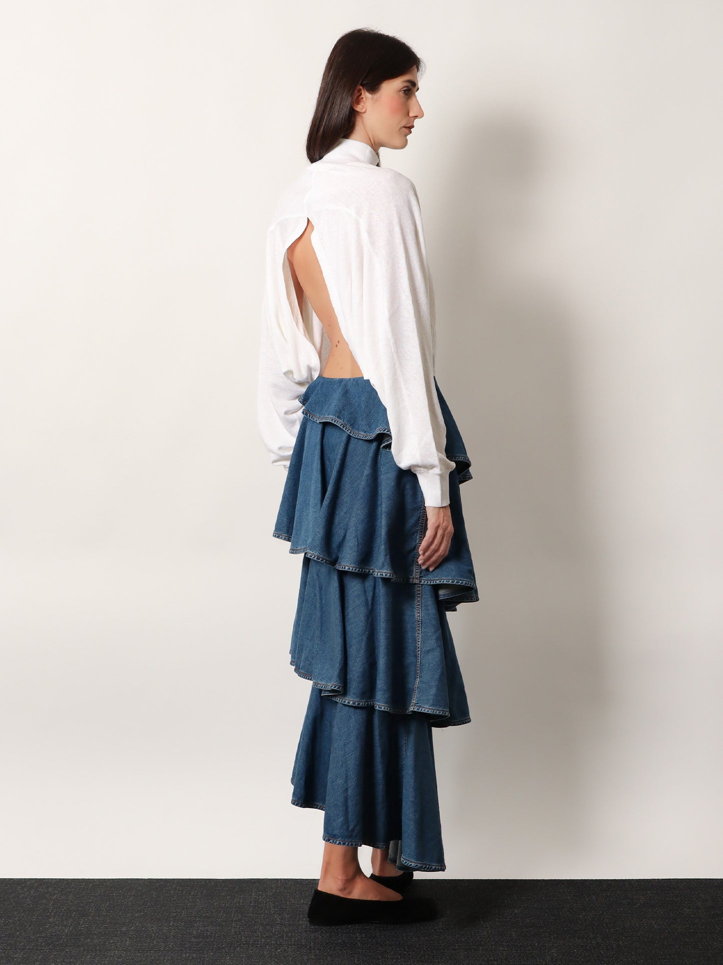 Batwing linen sweater