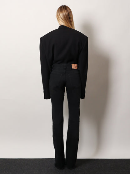 Denim trousers with frayed edges thumbnail