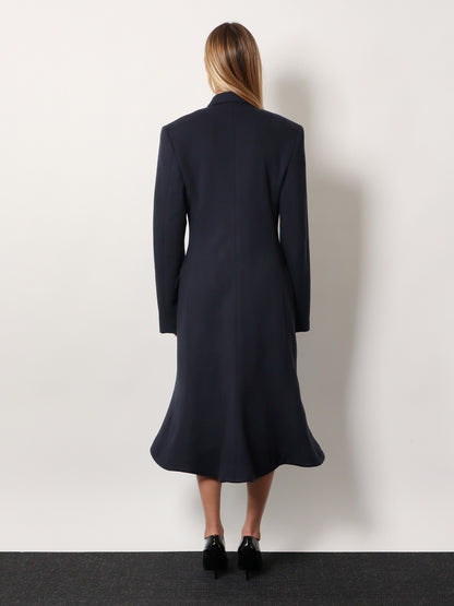 Godet Midi double-breasted wool coat thumbnail