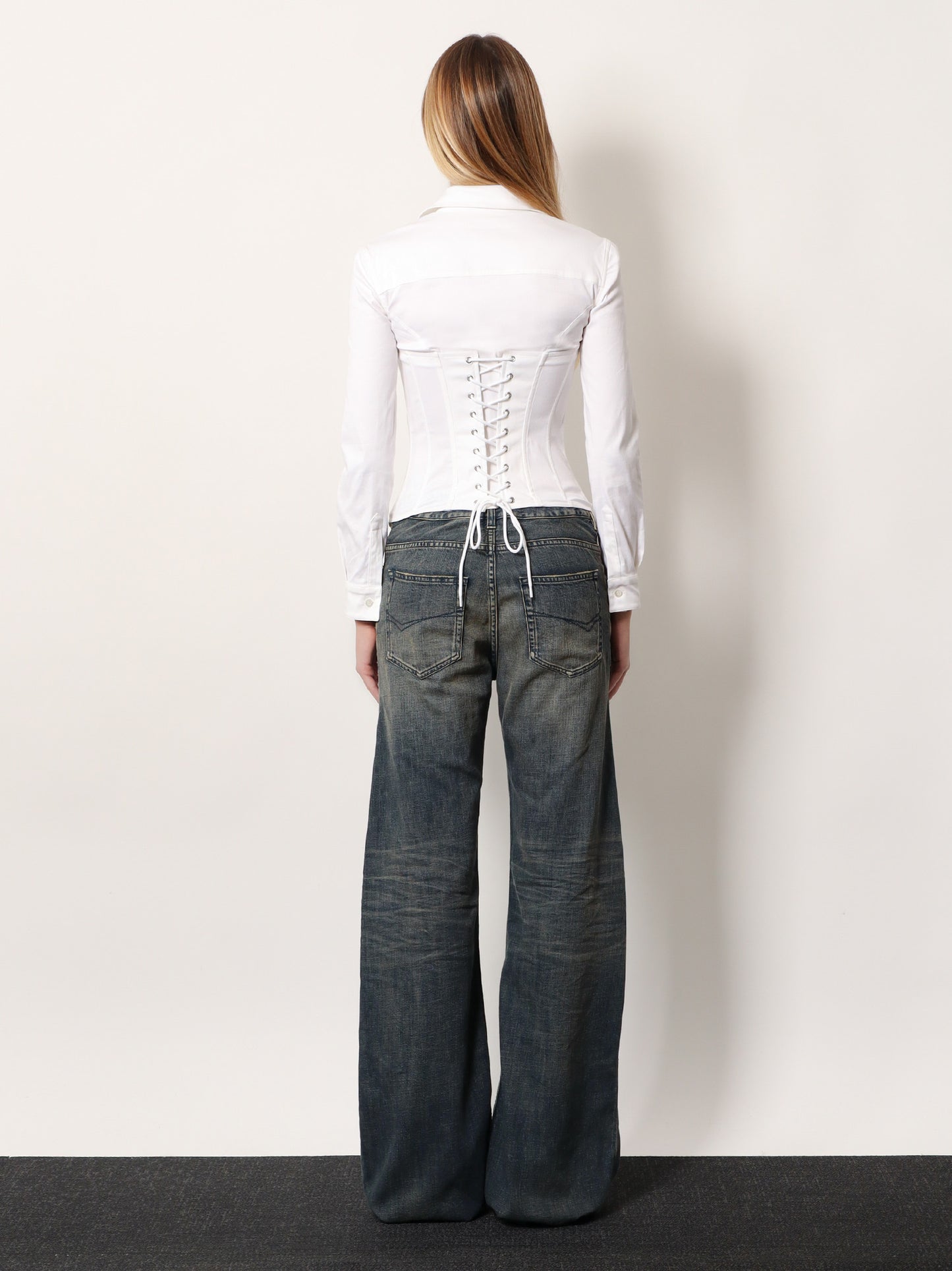 Cotton blend corset shirt