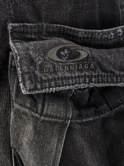 Cargo black denim trousers thumbnail