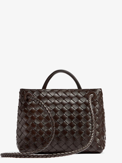 Andiamo Small leather shoulder bag with Intrecciato motif thumbnail