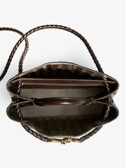 Andiamo Small leather shoulder bag with Intrecciato motif thumbnail