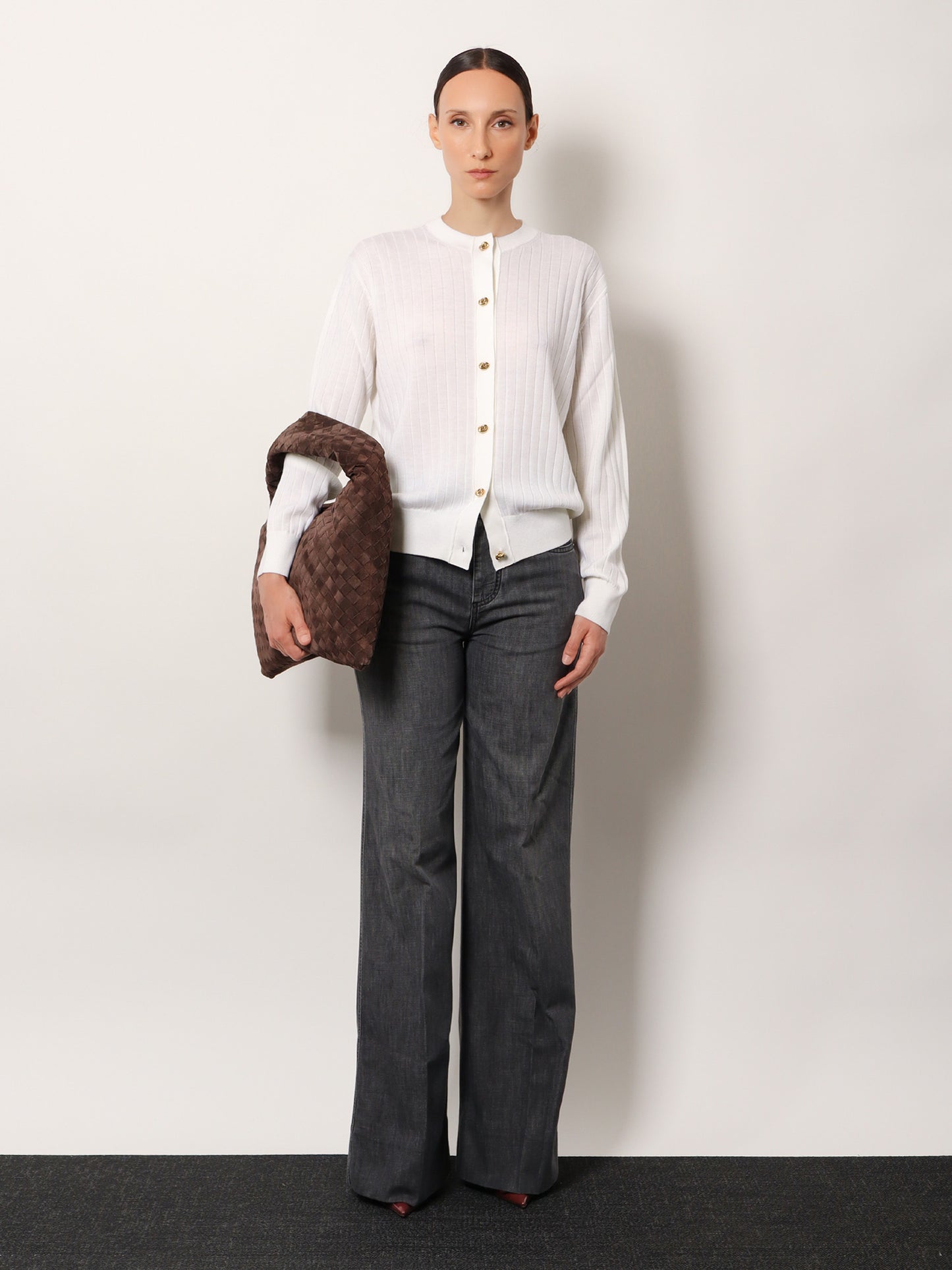 Pantaloni Black Washed Palazzo Denim