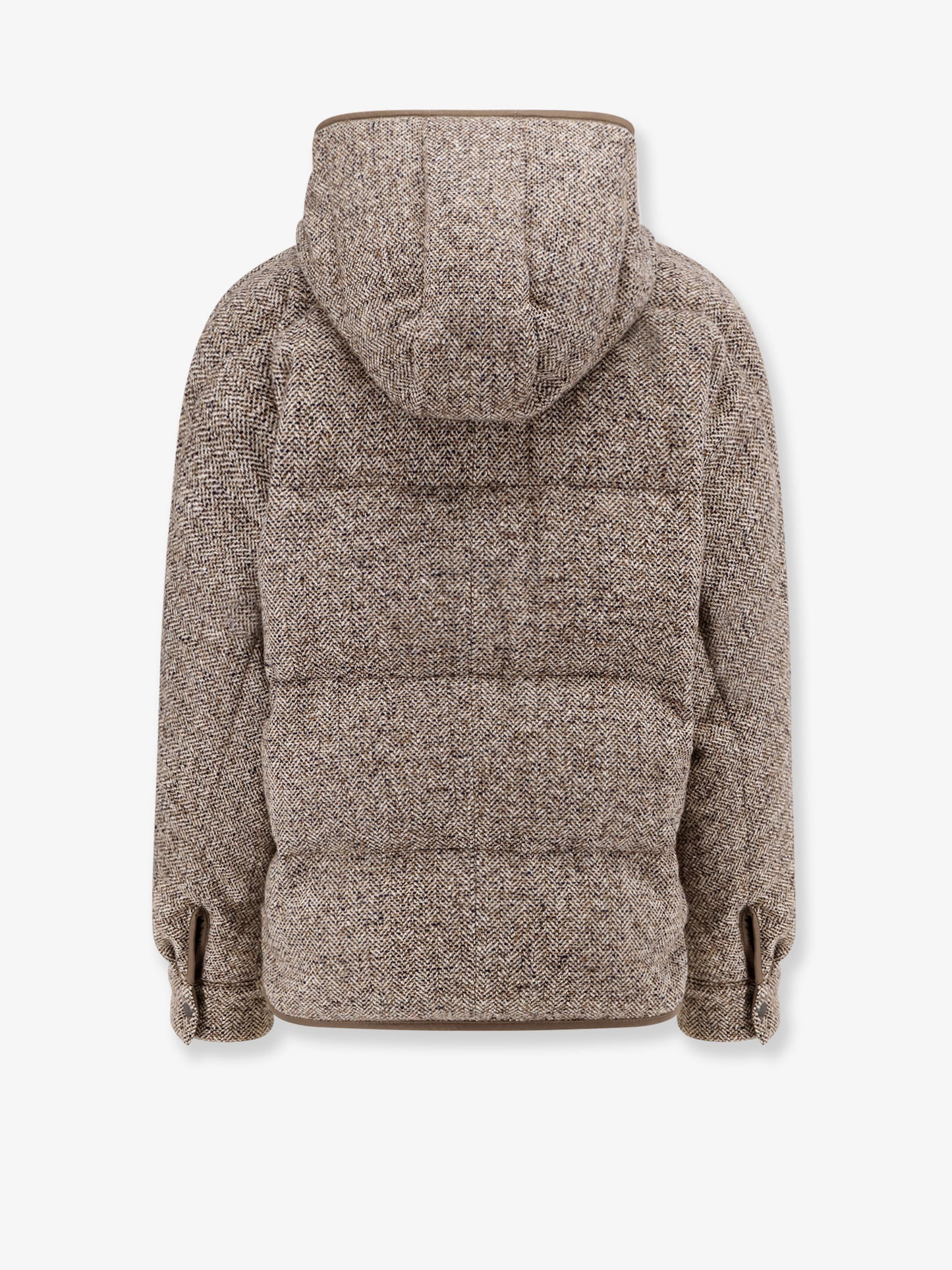 Reversible wool and silk down jacket
