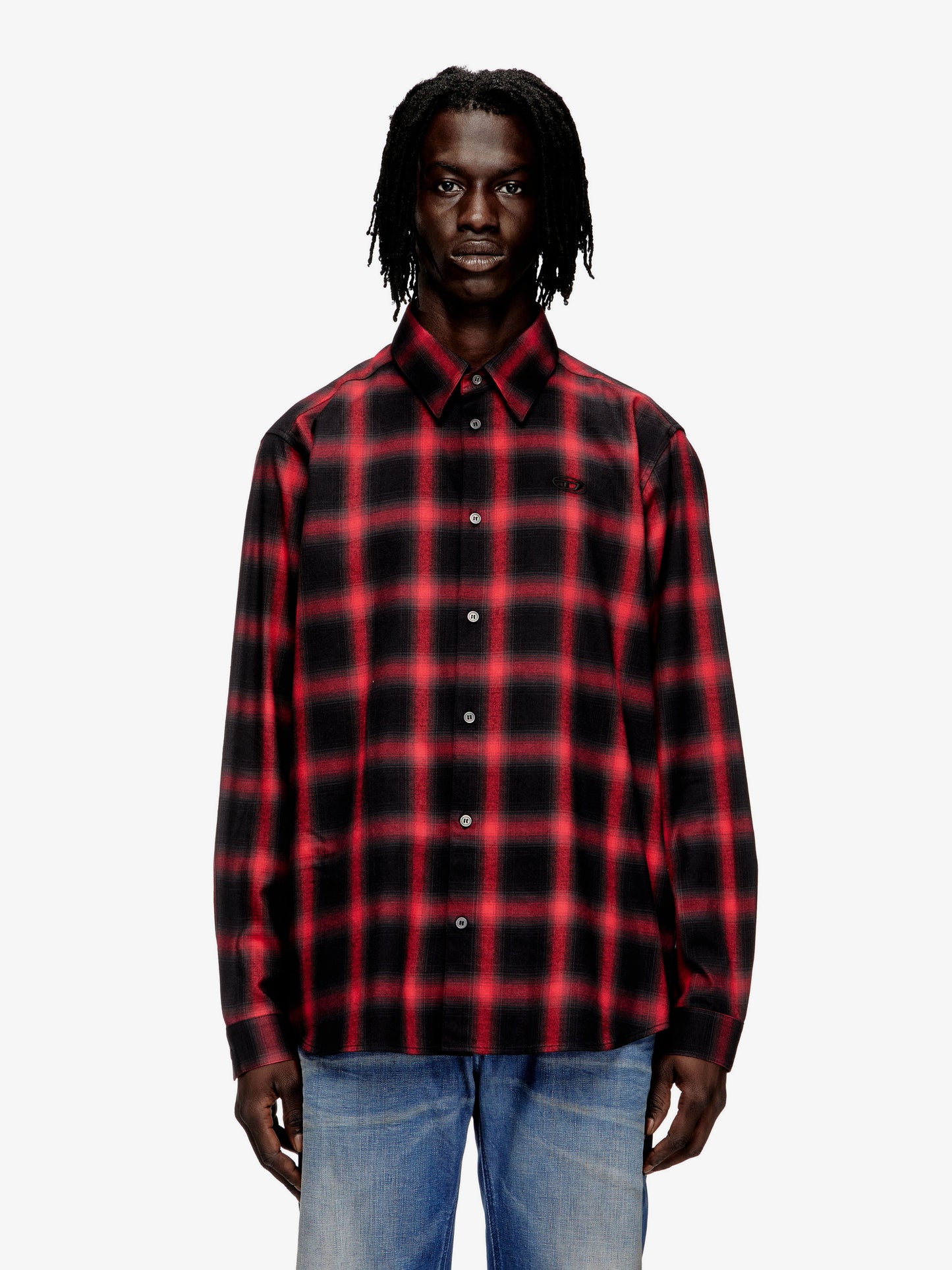 Camicia S-Simply Check in misto cotone