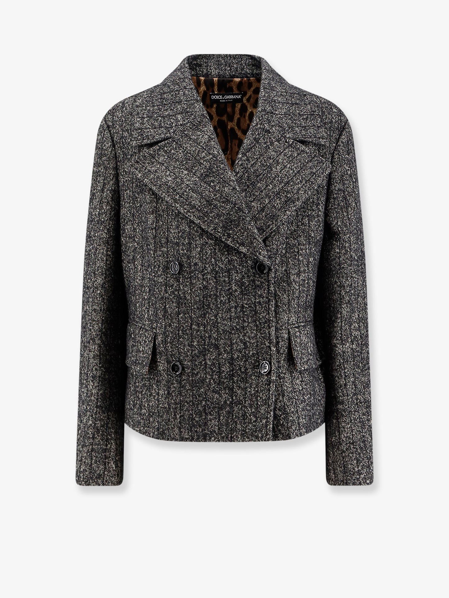Wool blend striped double-breasted blazer