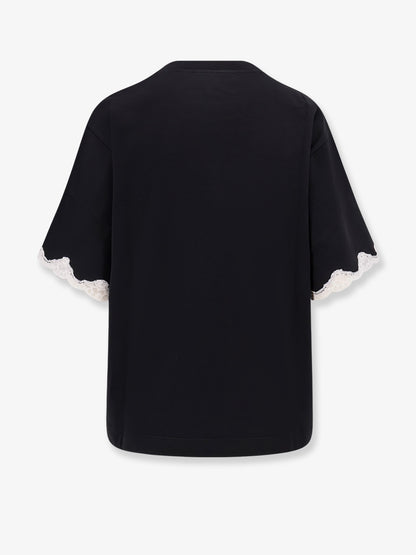 T-shirt in cotone con dettagli in pizzo thumbnail