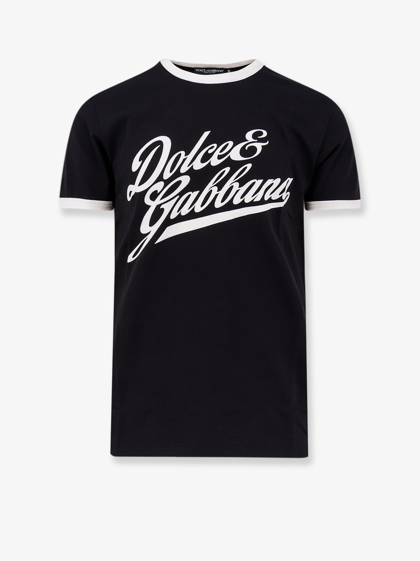 Cotton t-shirt with flocked logo print