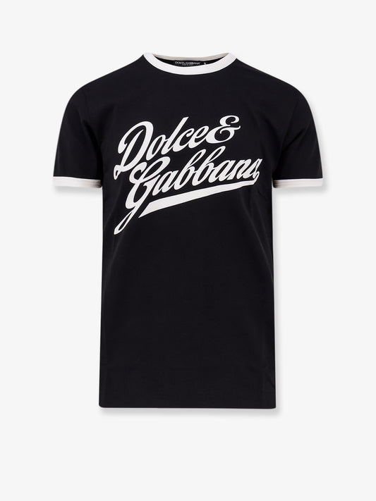T-shirt in cotone con stampa logo floccato