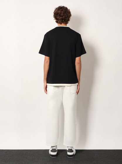 Cotton t-shirt with flocked logo print thumbnail