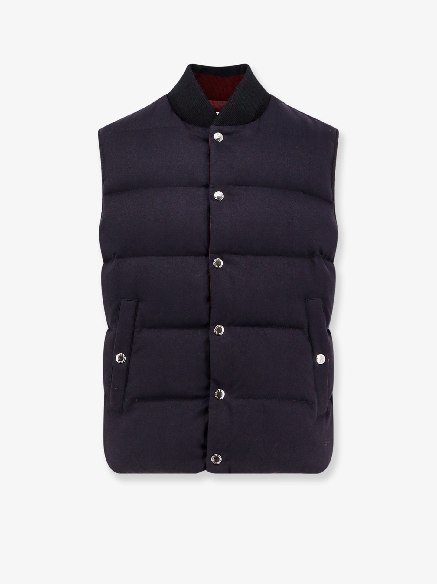 Cotton and viscose reversible sleeveless jacket