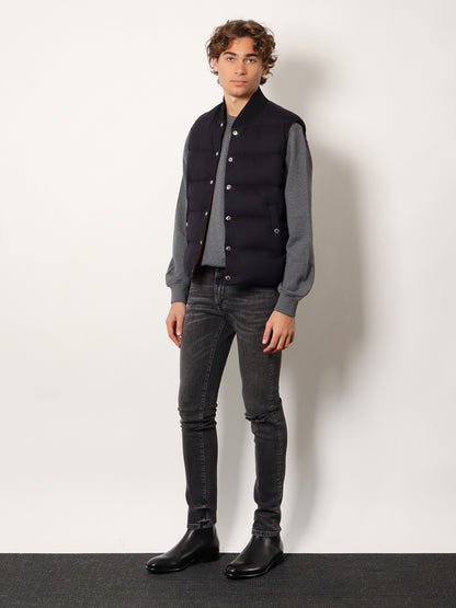 Cotton and viscose reversible sleeveless jacket thumbnail