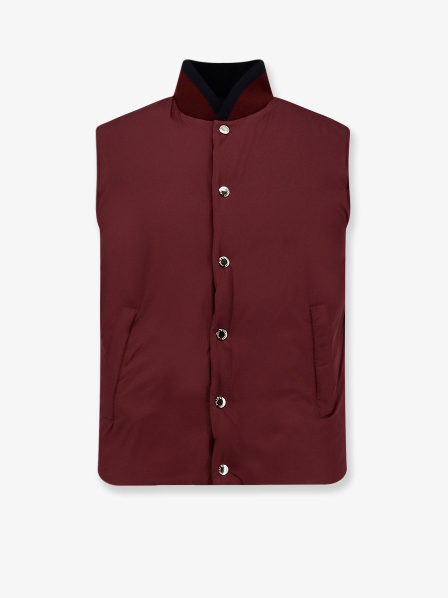 Cotton and viscose reversible sleeveless jacket
