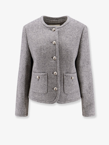 Mélange wool and alpaca blazer thumbnail