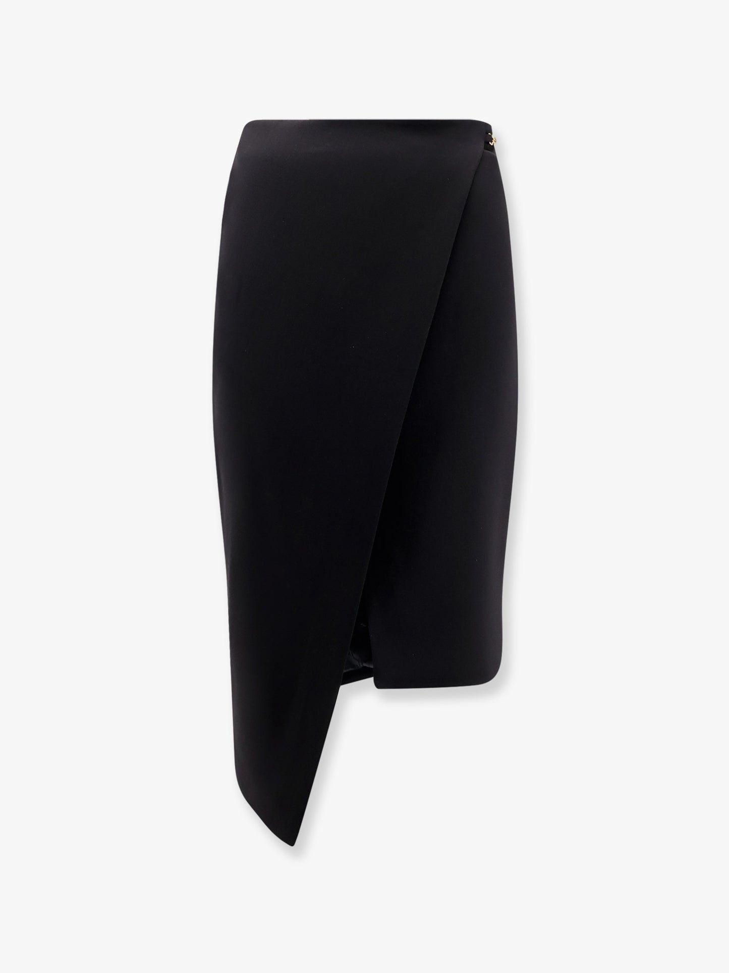 Asymmetrical viscose and wool skirt