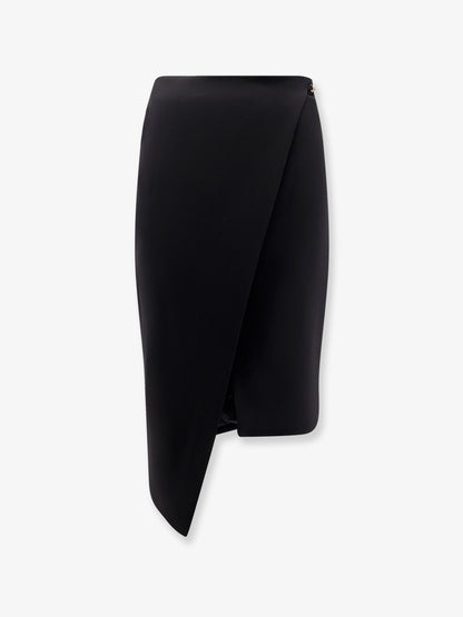 Asymmetrical viscose and wool skirt thumbnail