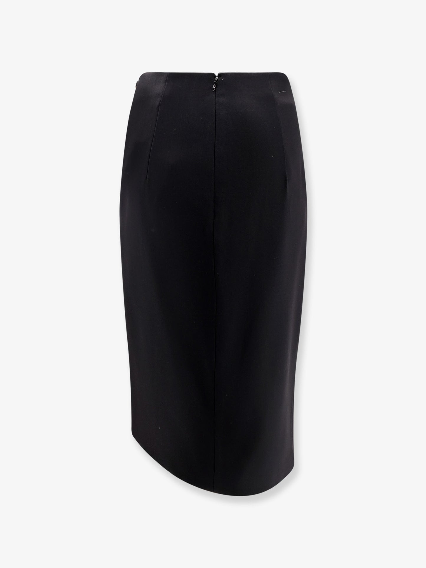 Asymmetrical viscose and wool skirt
