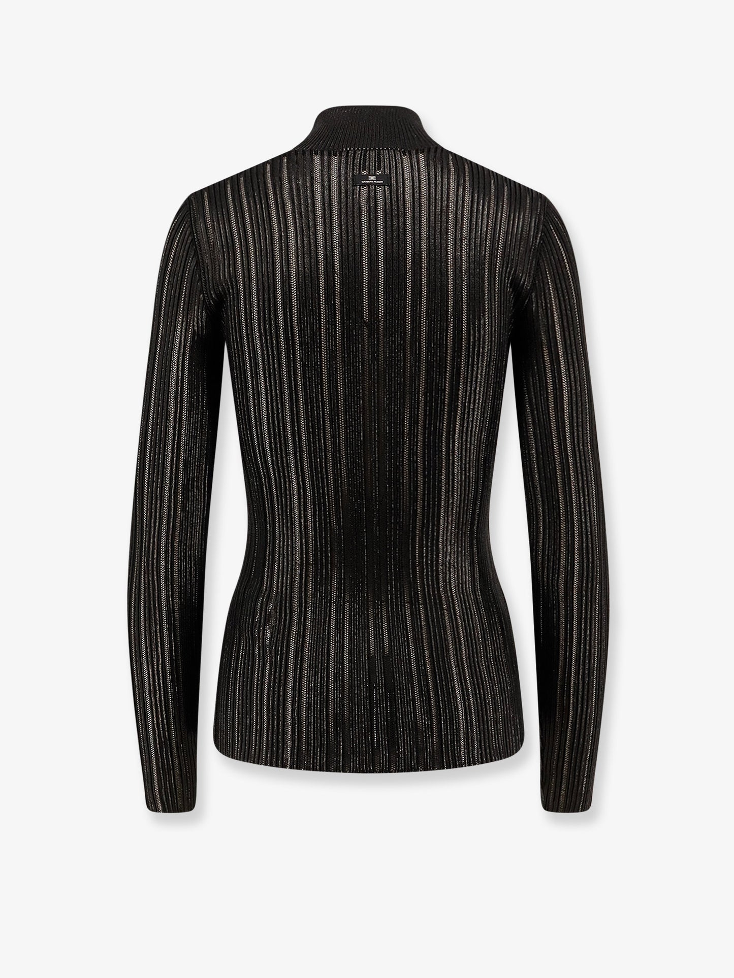 Maglia a collo alto in tessuto metallico