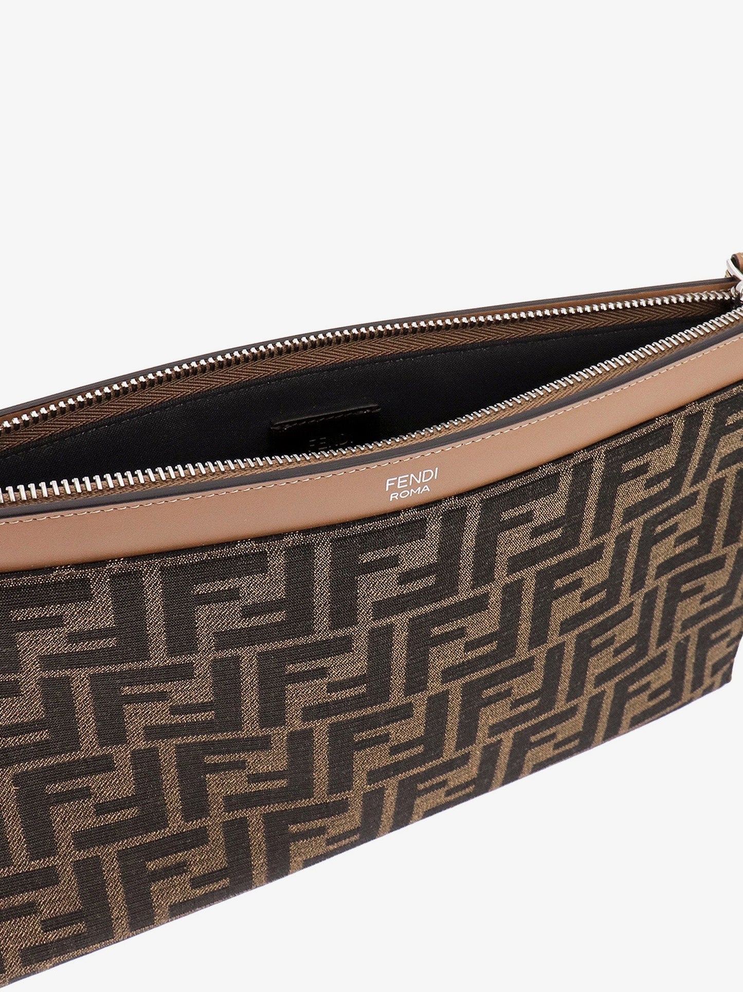 Pochette in tessuto jacquard FF