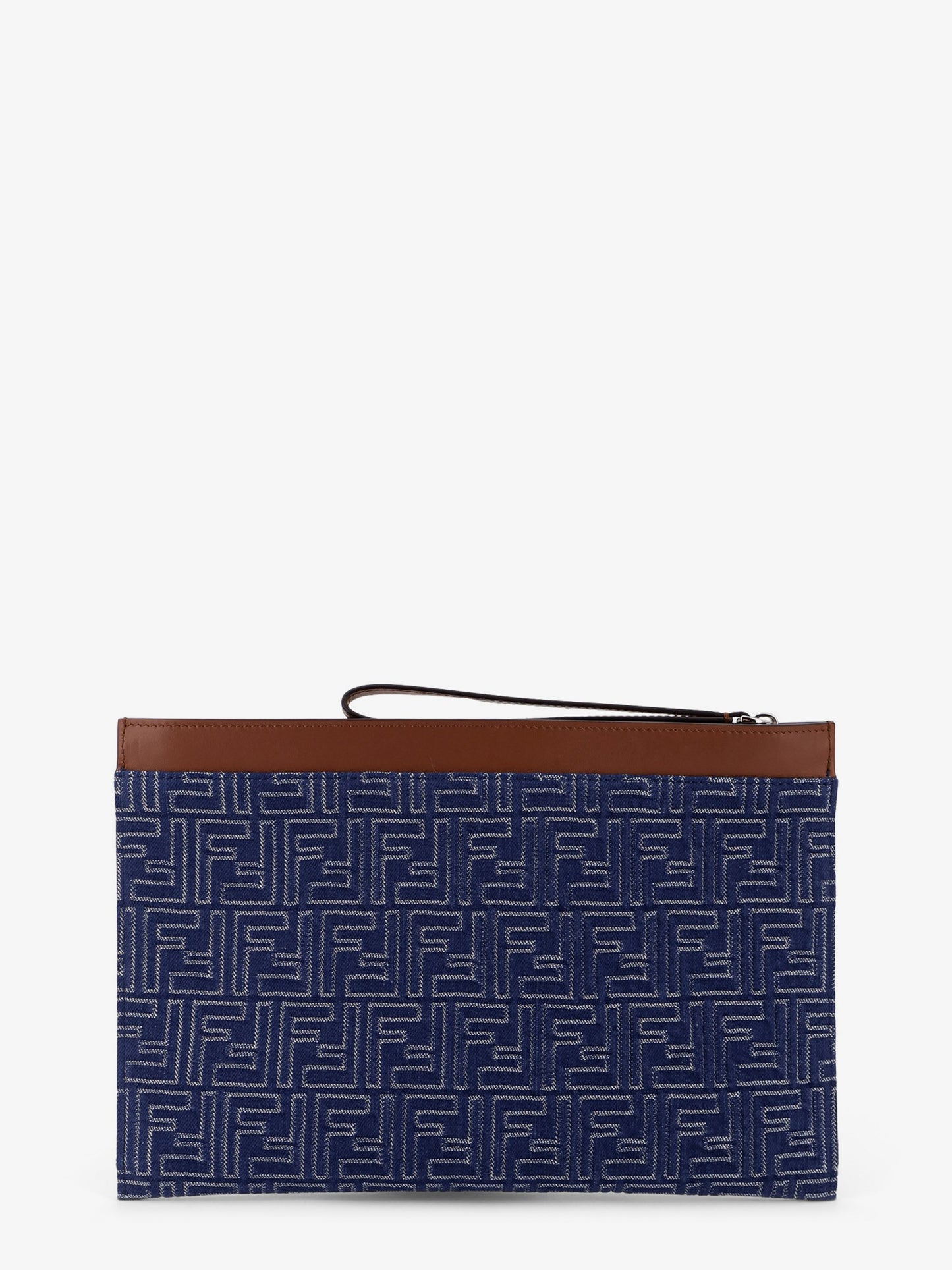 Pochette in denim FF Jacquard