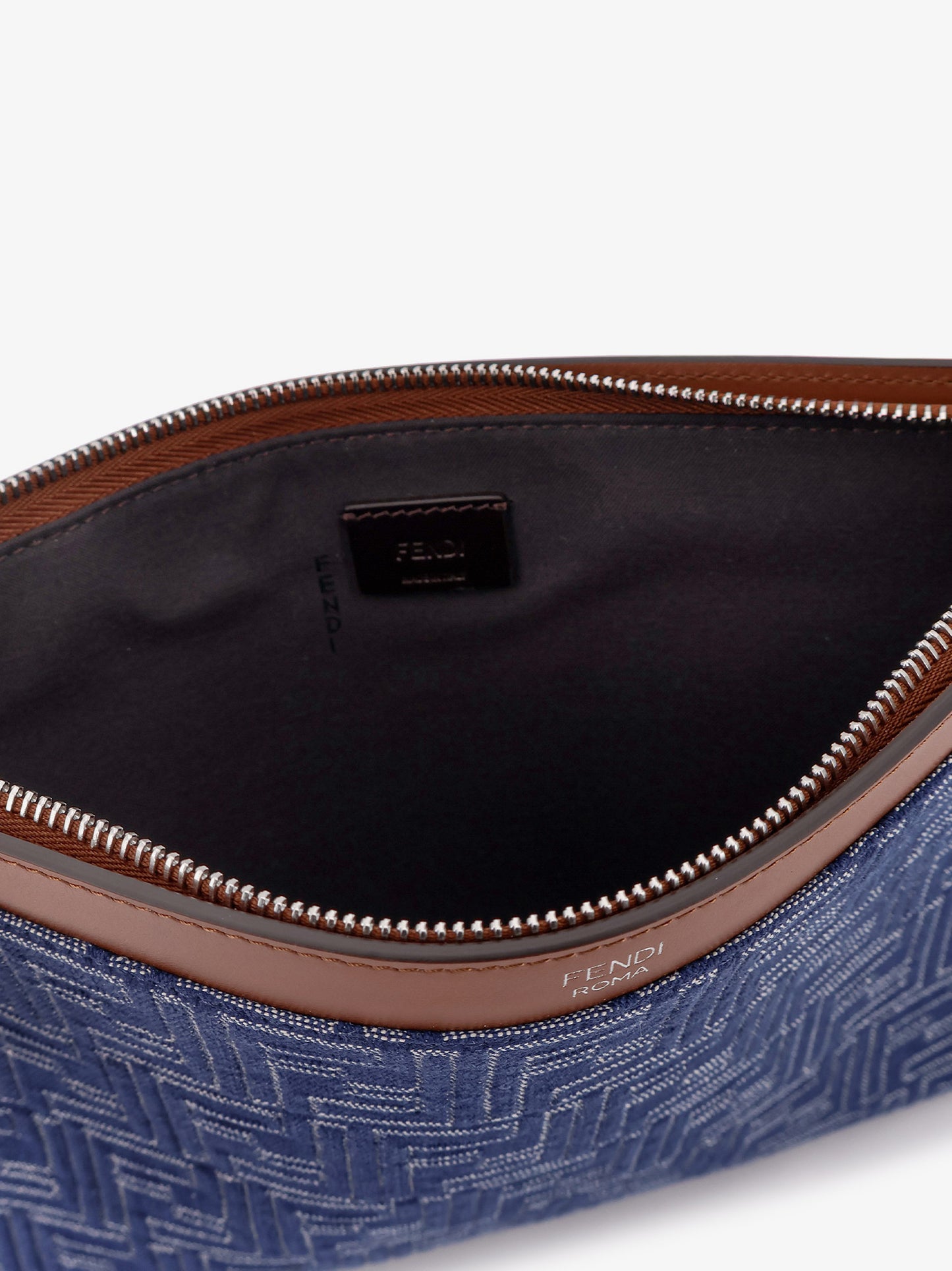 Pochette in denim FF Jacquard