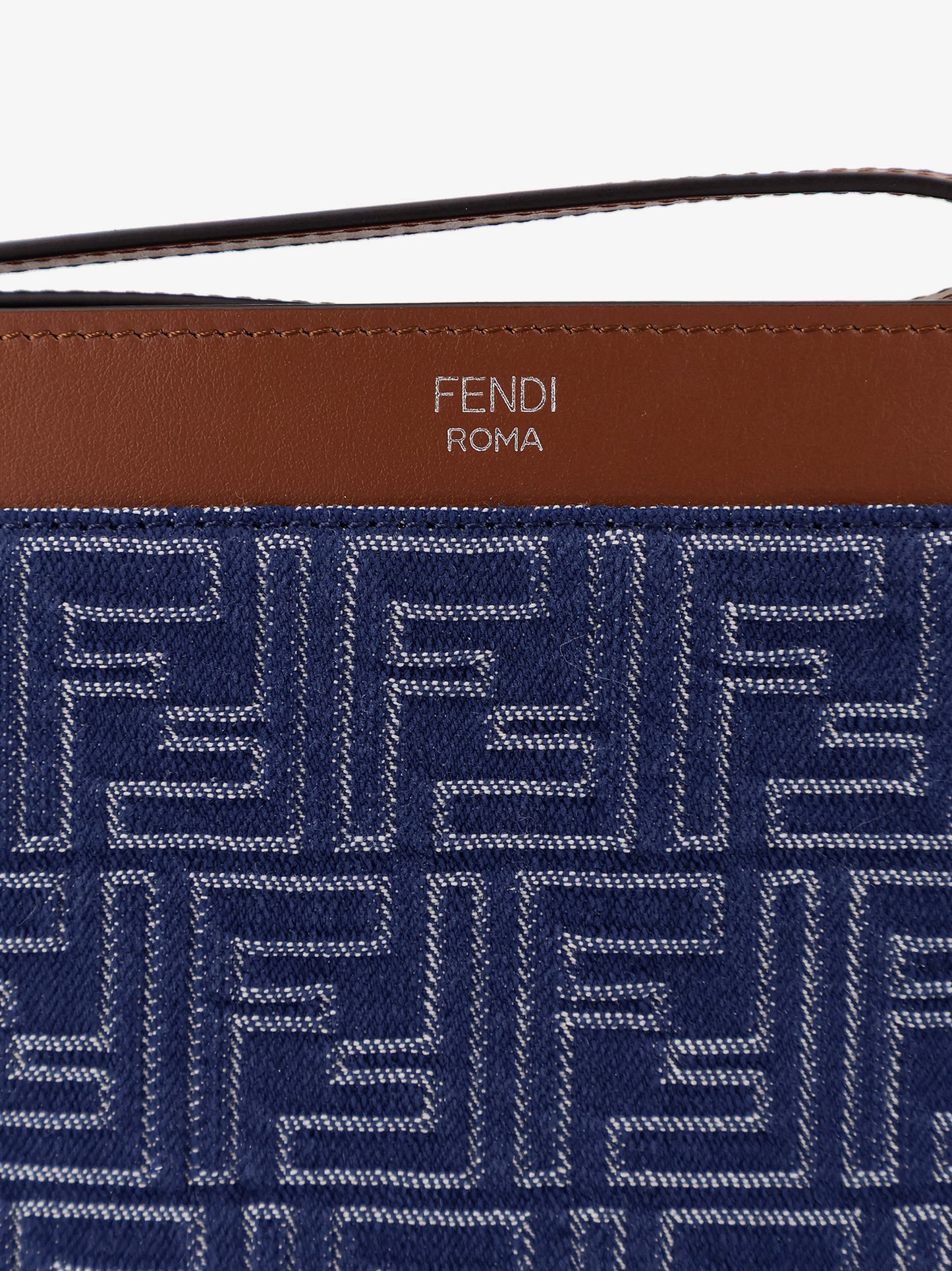 Pochette in denim FF Jacquard