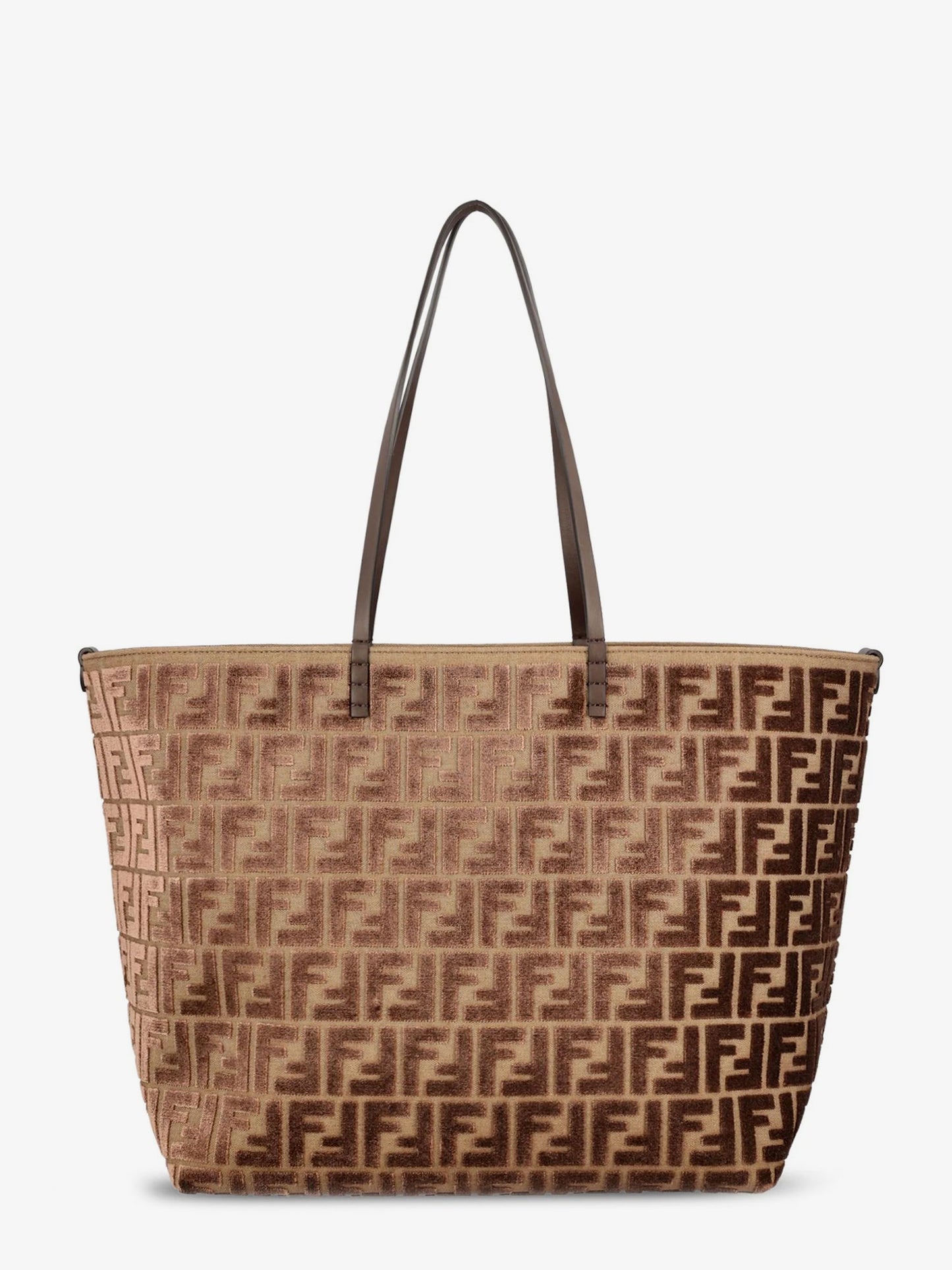 Borsa Shopping Roll Large in tessuto jacquard FF