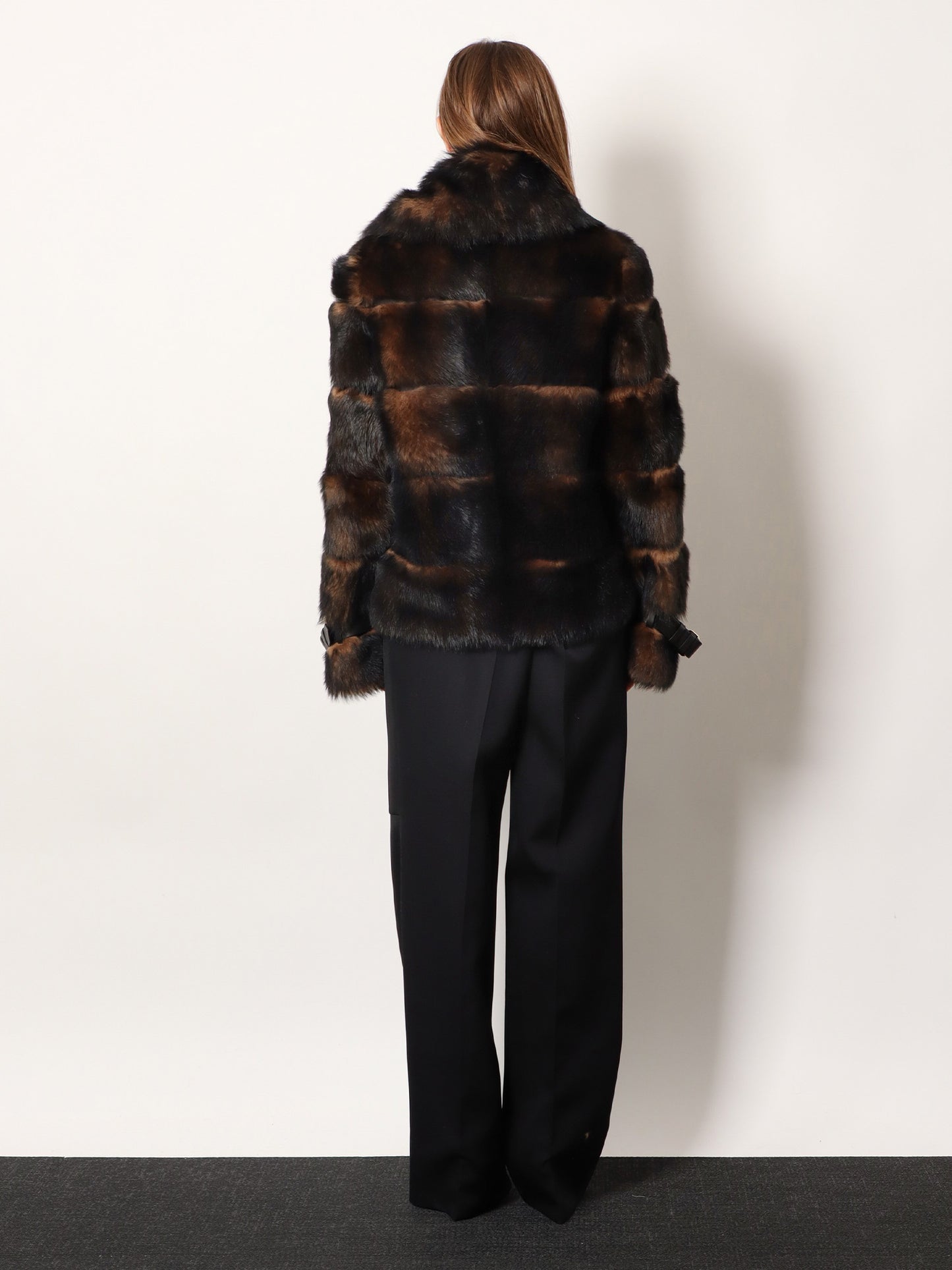 Brown backed sheepskin and nappa jacket