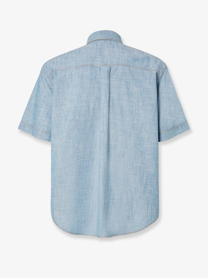 Cotton shirt with denim effect thumbnail