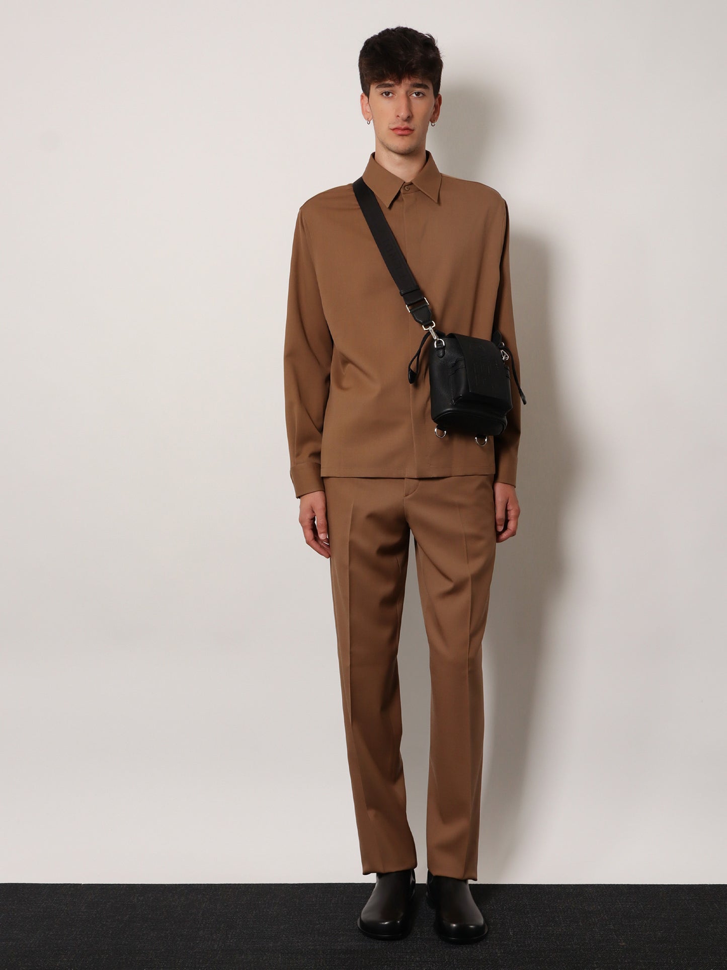 Wool gabardine shirt