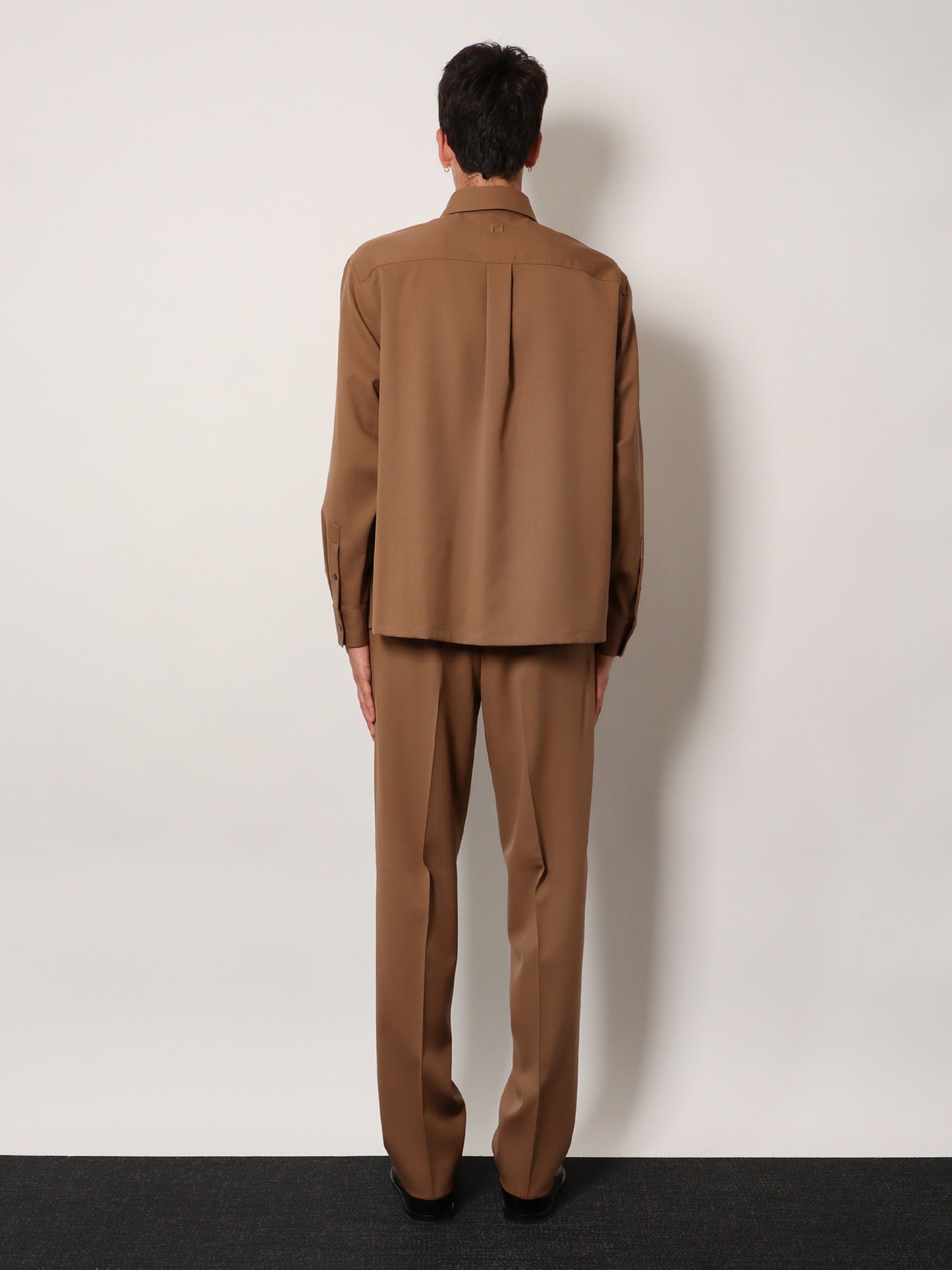 Wool gabardine shirt