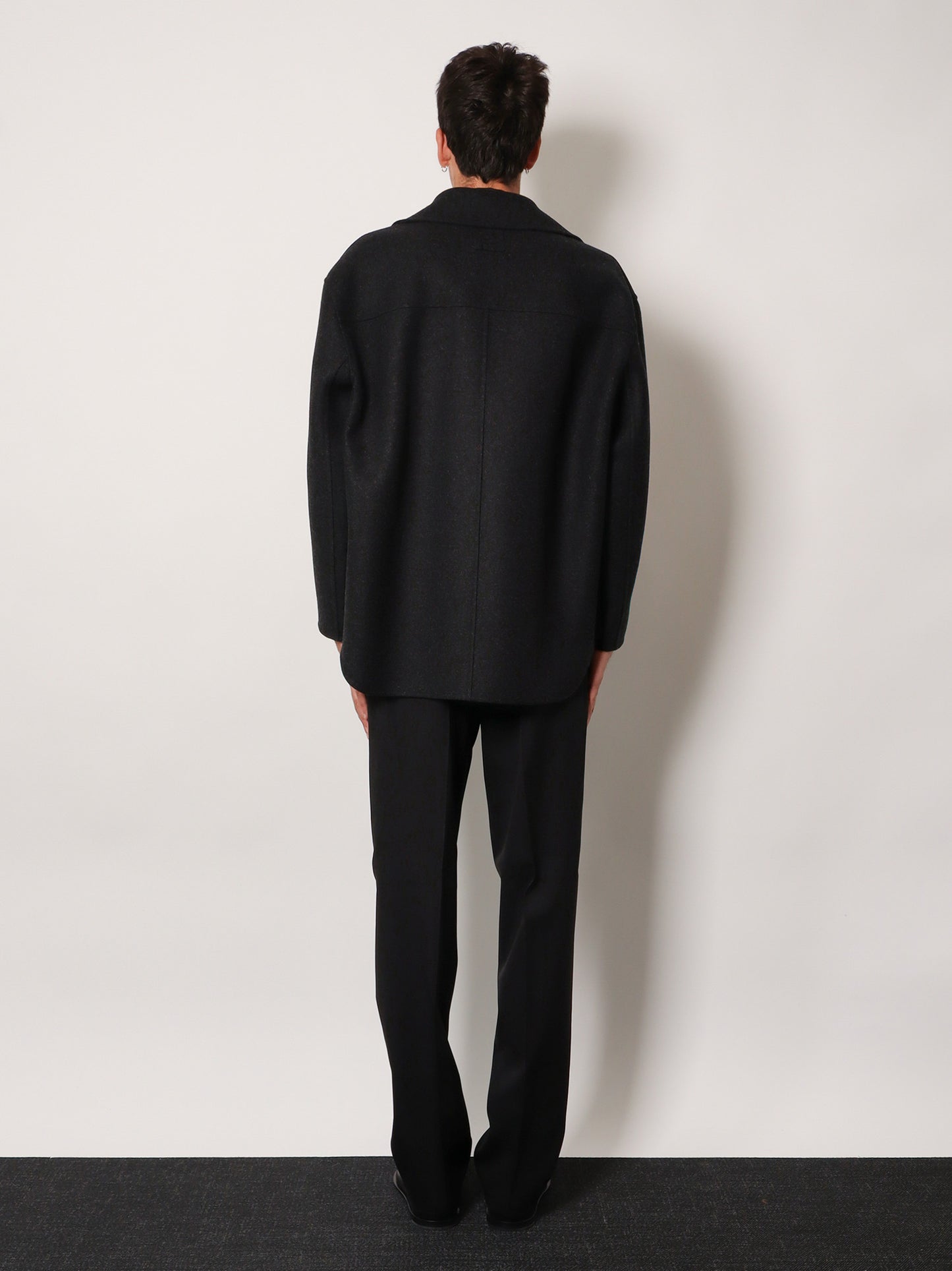 Double-breasted wool felt peacoat