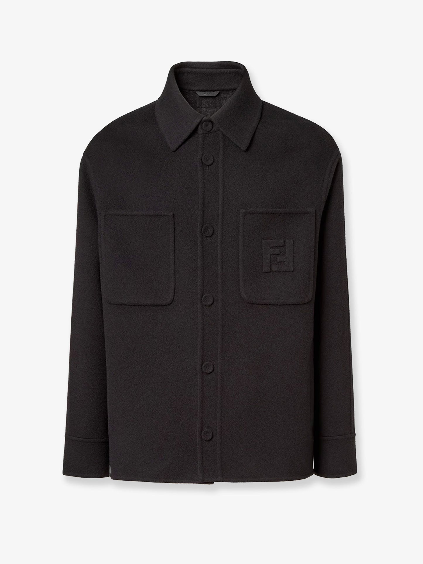 Wool coat with FF embossed detail