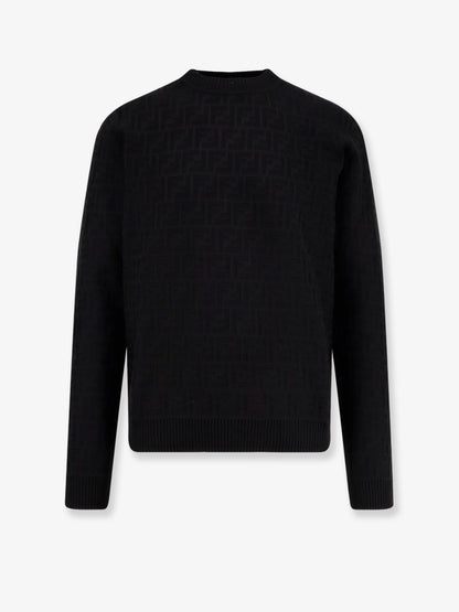 Cotton sweater with FF jacquard effect thumbnail