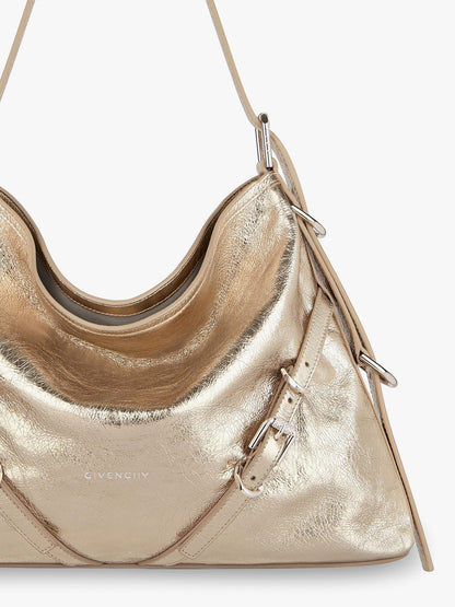 Voyou metallized leather shoulder bag thumbnail