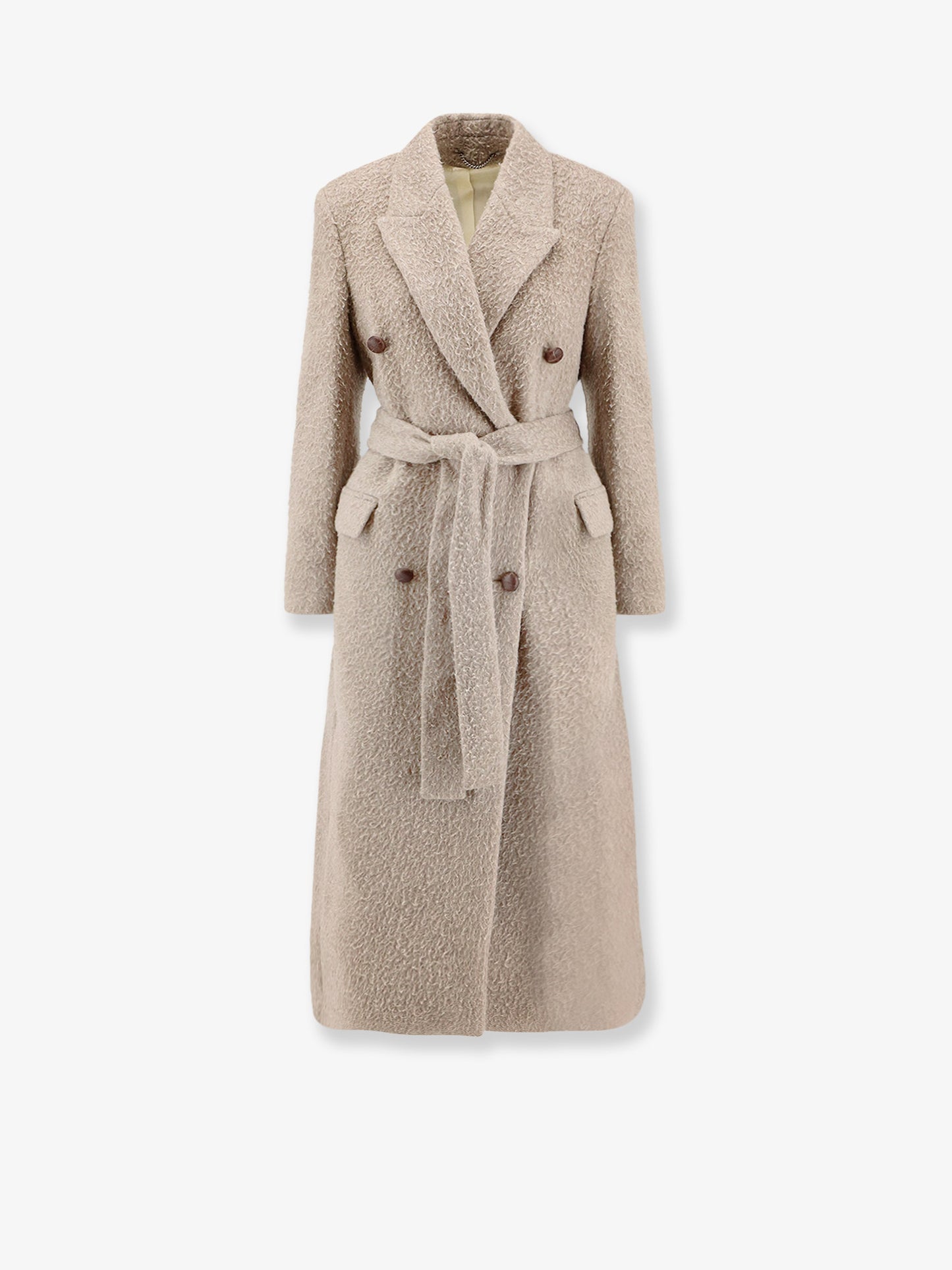 Wrinkled virgin wool blend coat