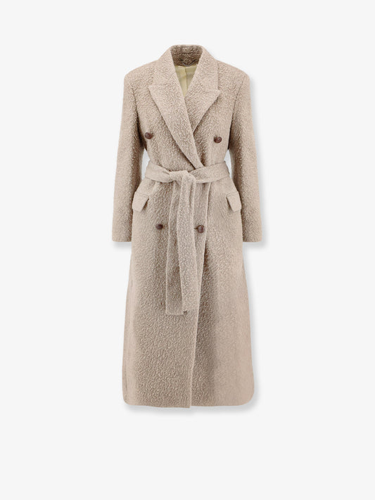 Wrinkled virgin wool blend coat