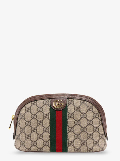 Ophidia GG Fabric and leather clutch thumbnail