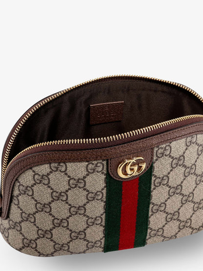 Ophidia GG Fabric and leather clutch thumbnail